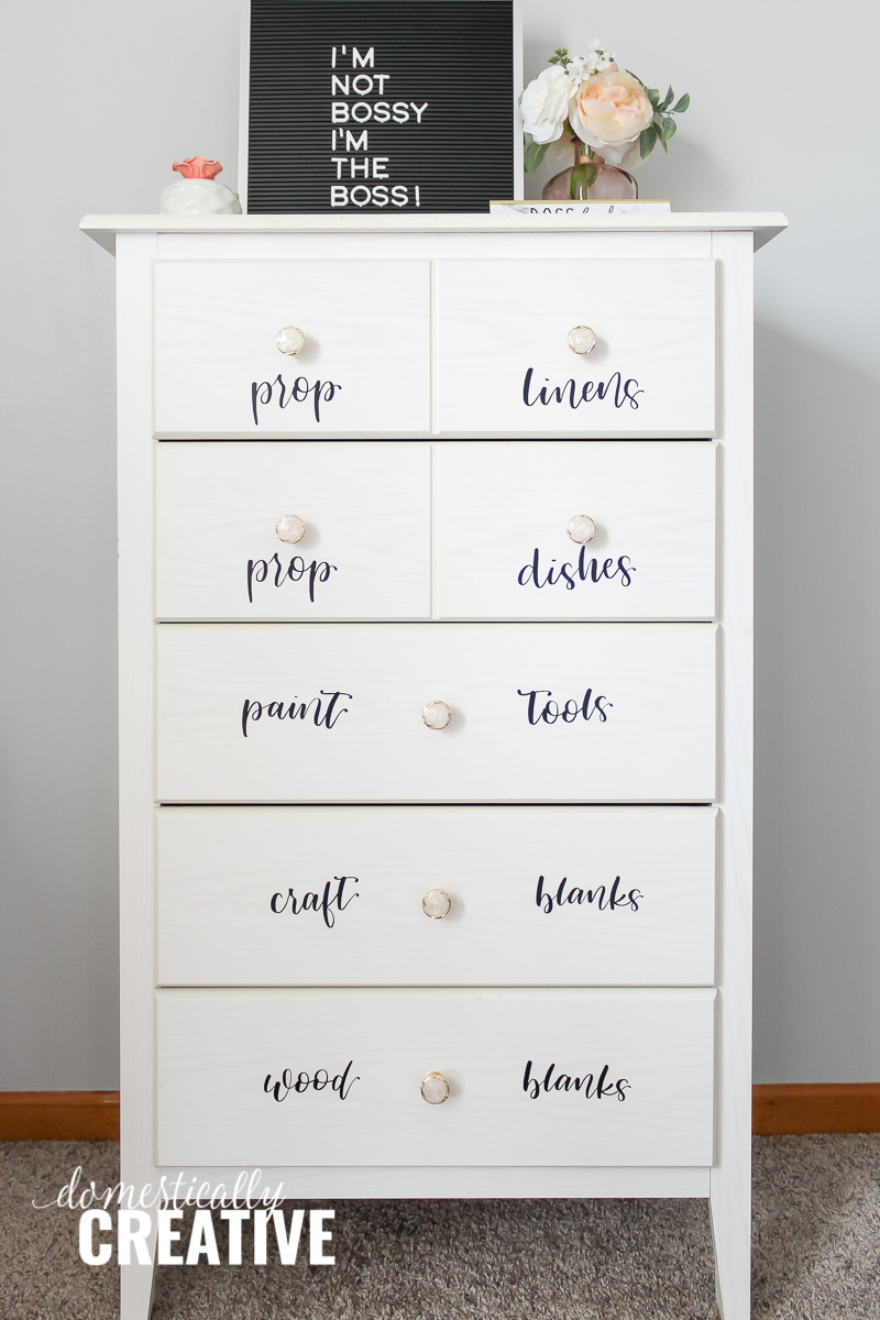 Craft Paint Storage with Wooden Drawers