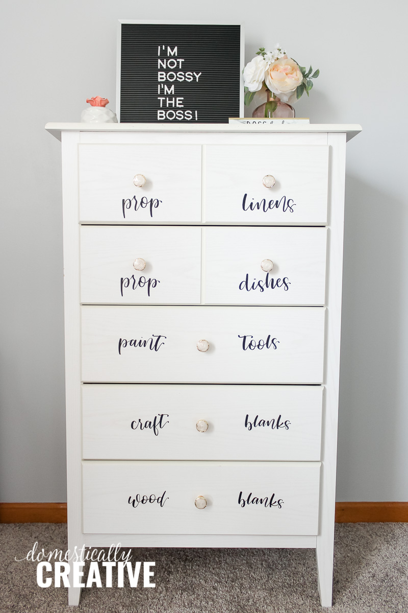How to use a repurposed dresser for craft room storage