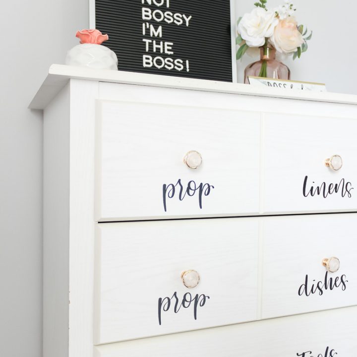 turn an old dresser into craft room storage