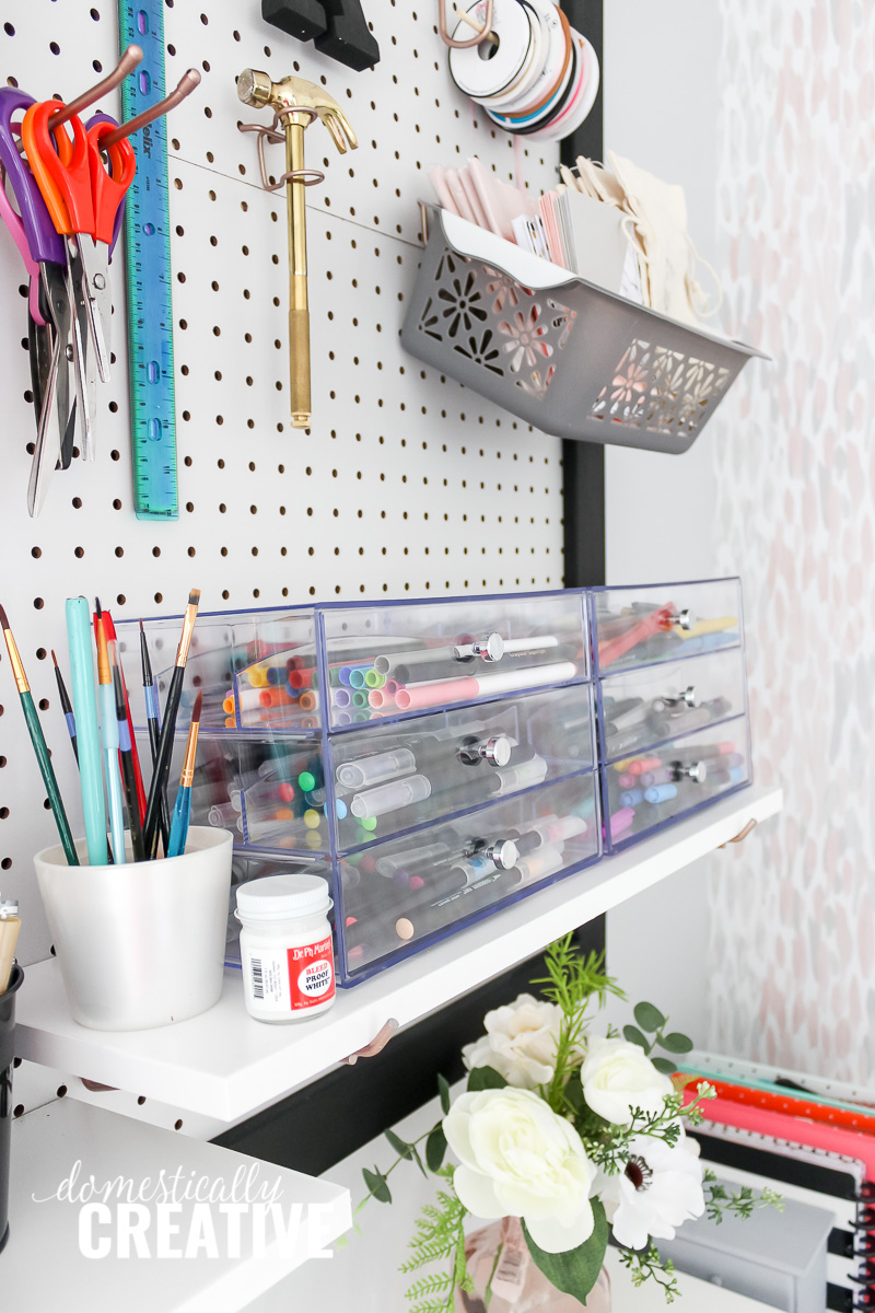 DIY pegboard for lettering supplies