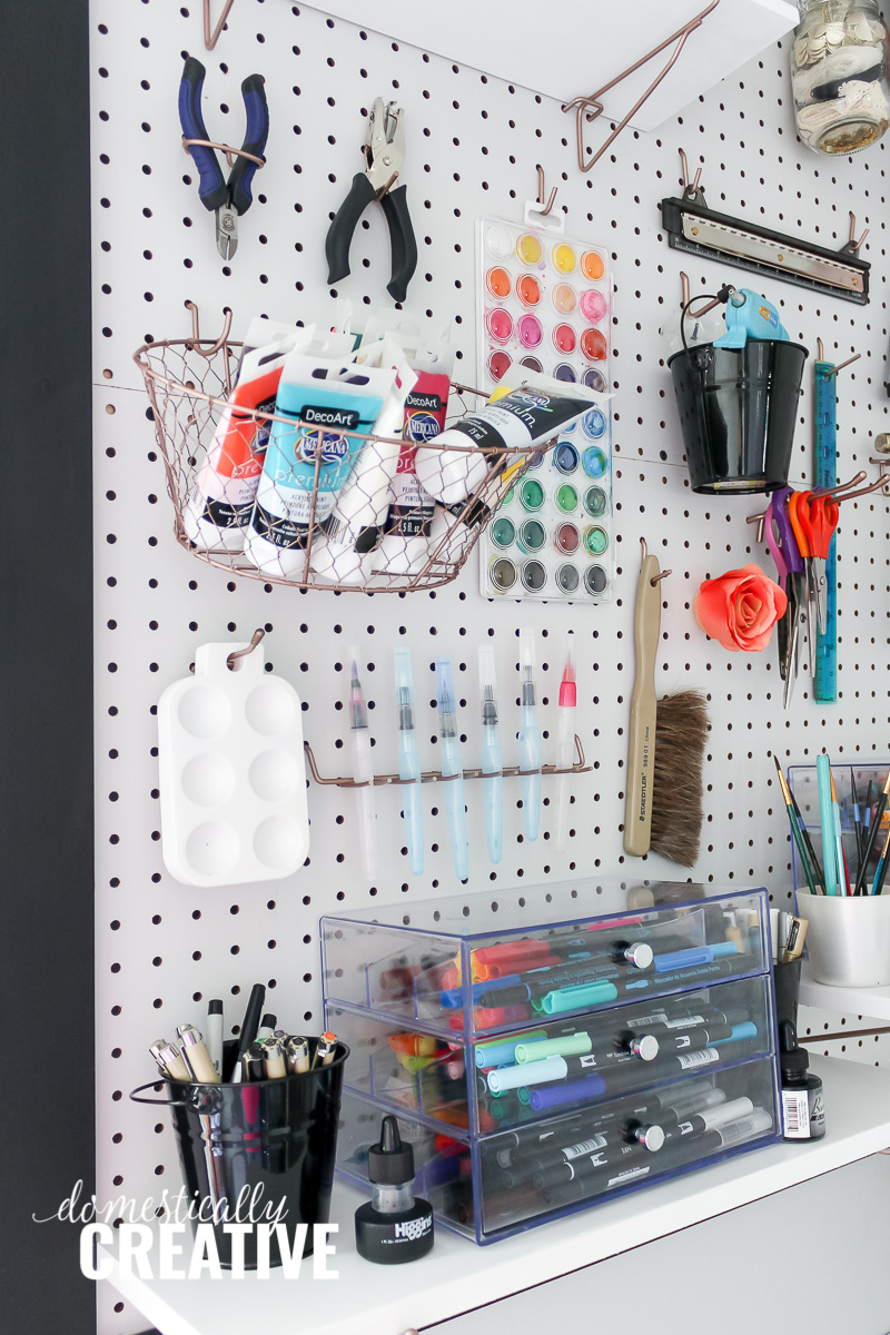 DIY pegboard for lettering supplies