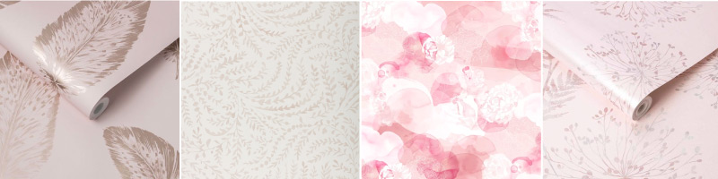 Blush Non Pasted Wallpaper in Floral Patterns