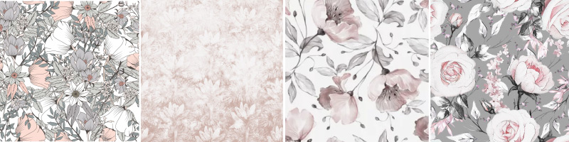 Blush Peel and Stick Wallpaper in Floral Patterns