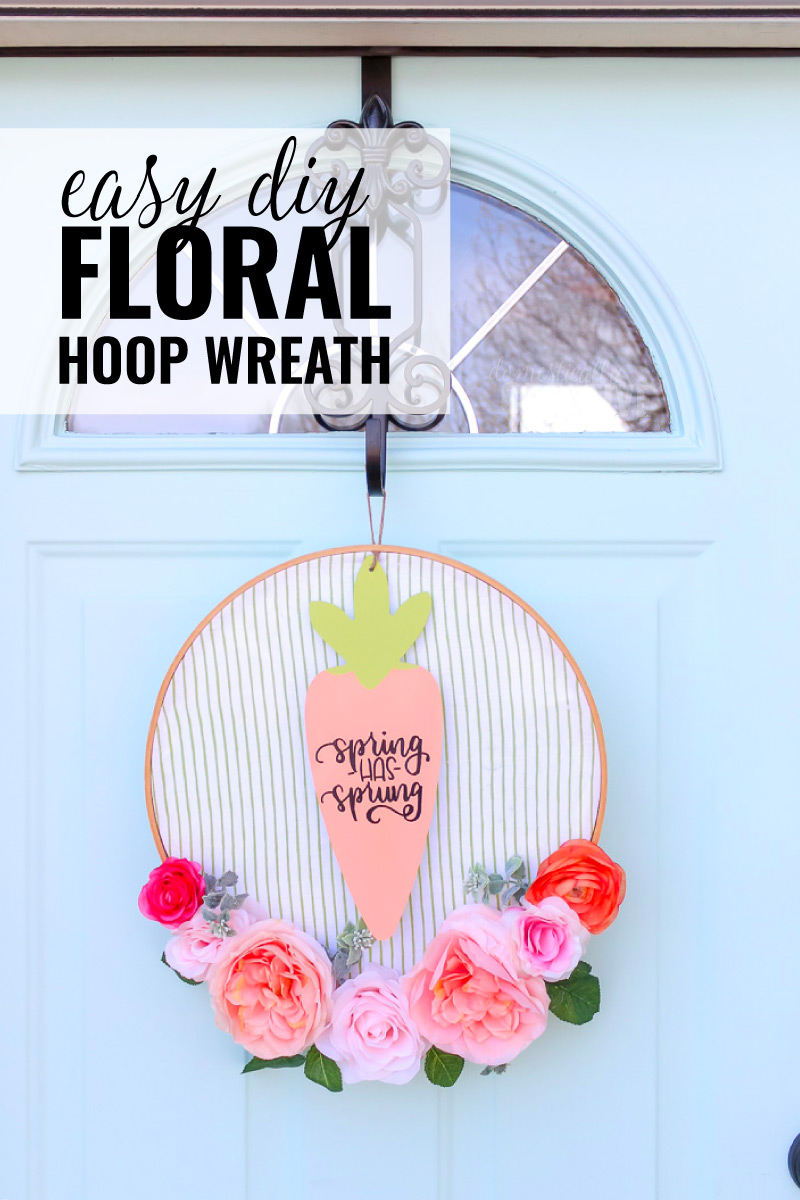 DIY Spring Floral Hoop Wreath