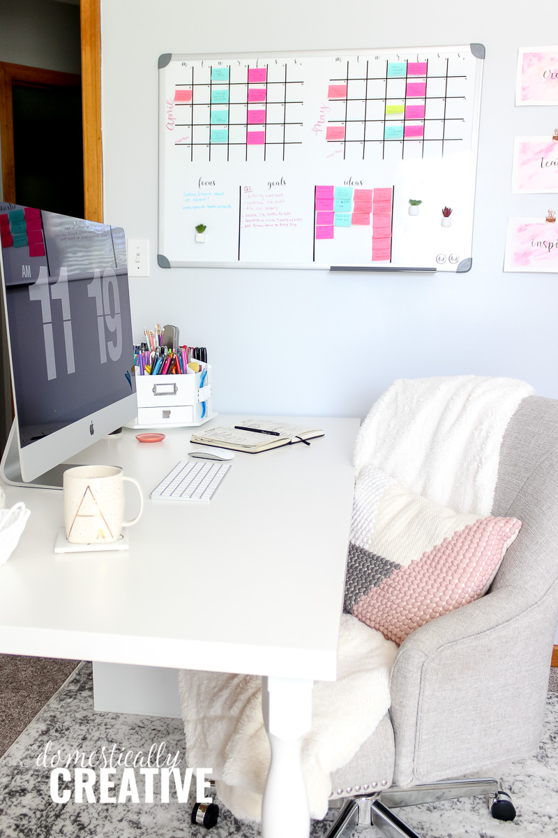 Home office make-over - the whiteboard wall - reveal