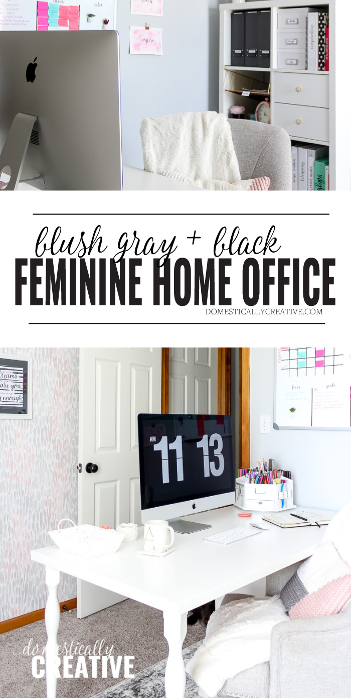 Feminine Home Office Makeover Reveal