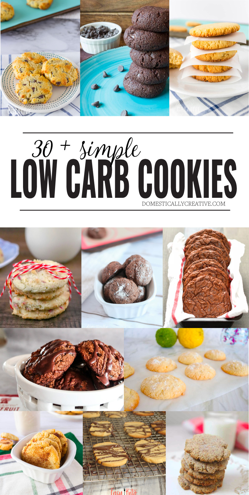30+ Easy Low Carb Cookie Recipes pinterest image collage