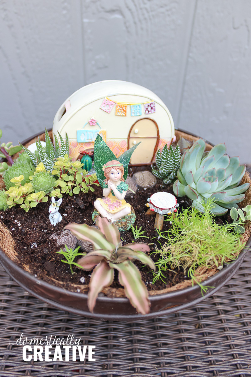 DIY Boho Succulent Fairy Garden