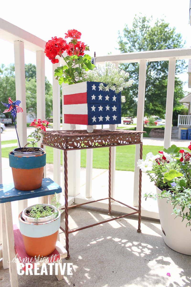 Patriotic planters and flowers