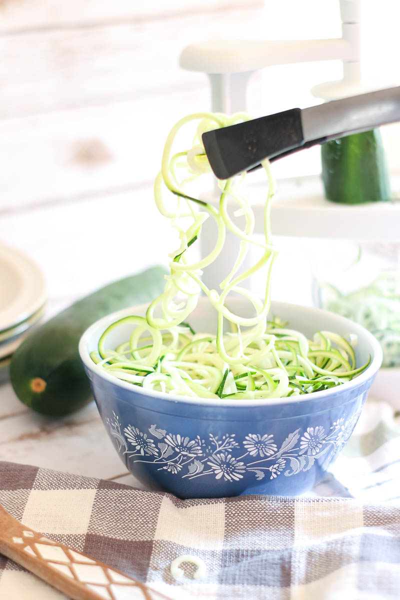 Perfect zoodles from a spiralizer