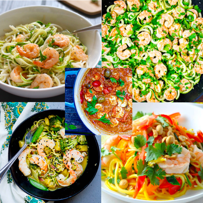 Zoodles with shrimp
