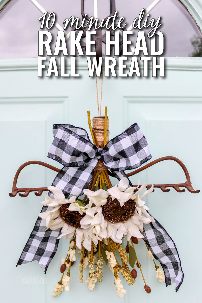 Fall rake head wreath cover