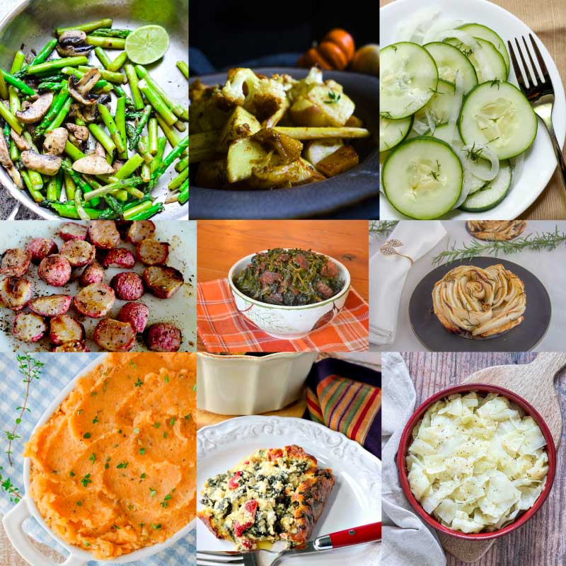 low carb thanksgiving side dishes collage