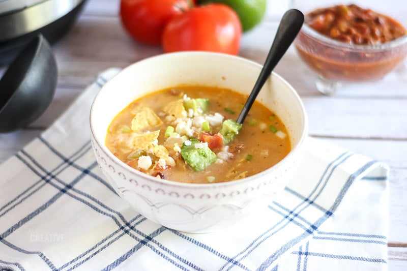 Instant Pot Creamy Mexican Chicken Soup - Domestically Creative