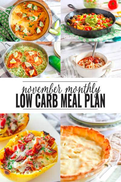 November Low Carb Dinner Menu