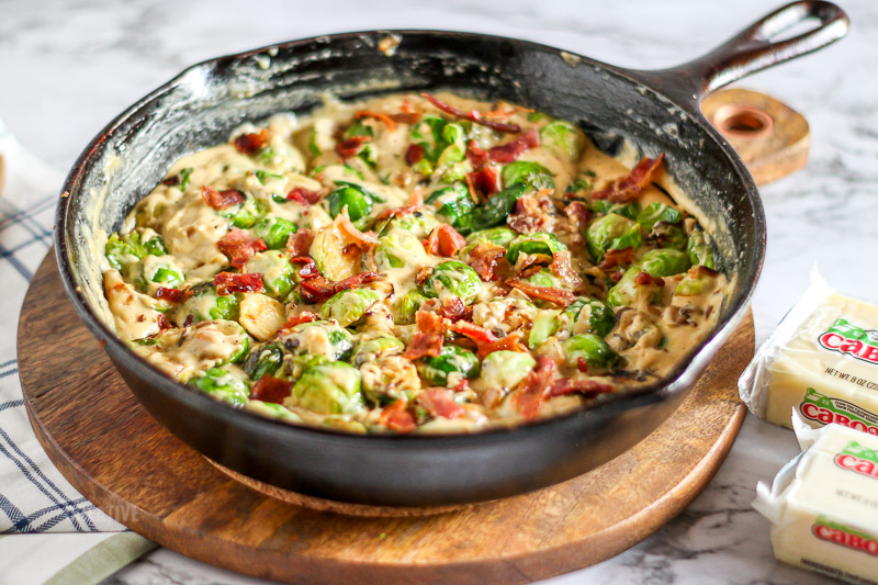 Brussel's Sprouts dish with Cabot Cheese