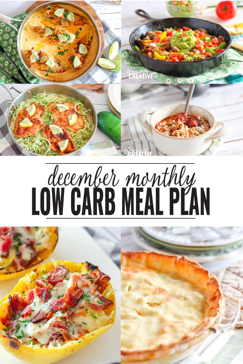 December low carb dinner meal plan pin