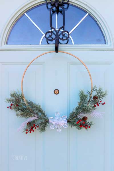 Simple Evergreen Hoop Wreath DIY Project