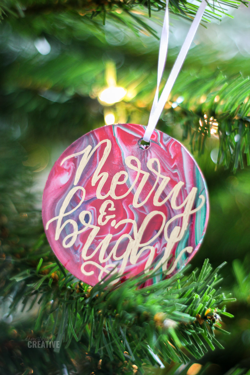 Clear Christmas Ornament Painted Inside With Acrylic Paint