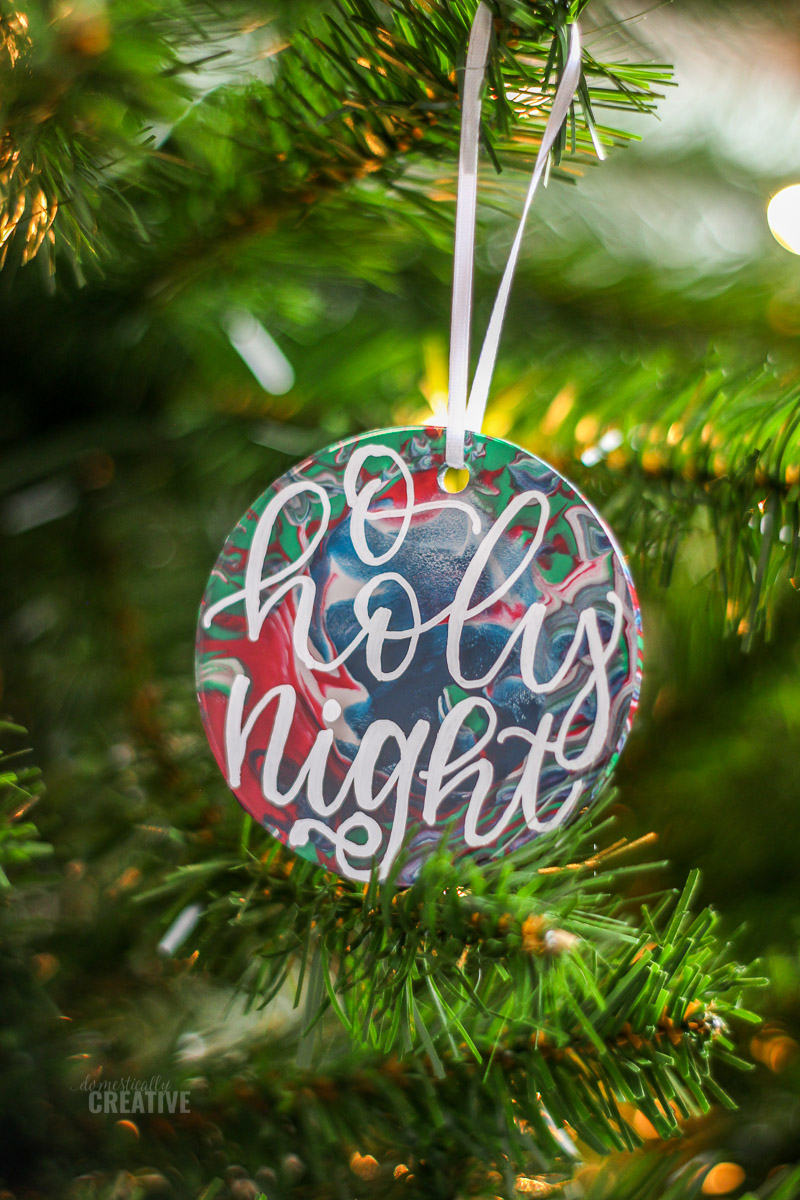 O Holy Night marbled ornament