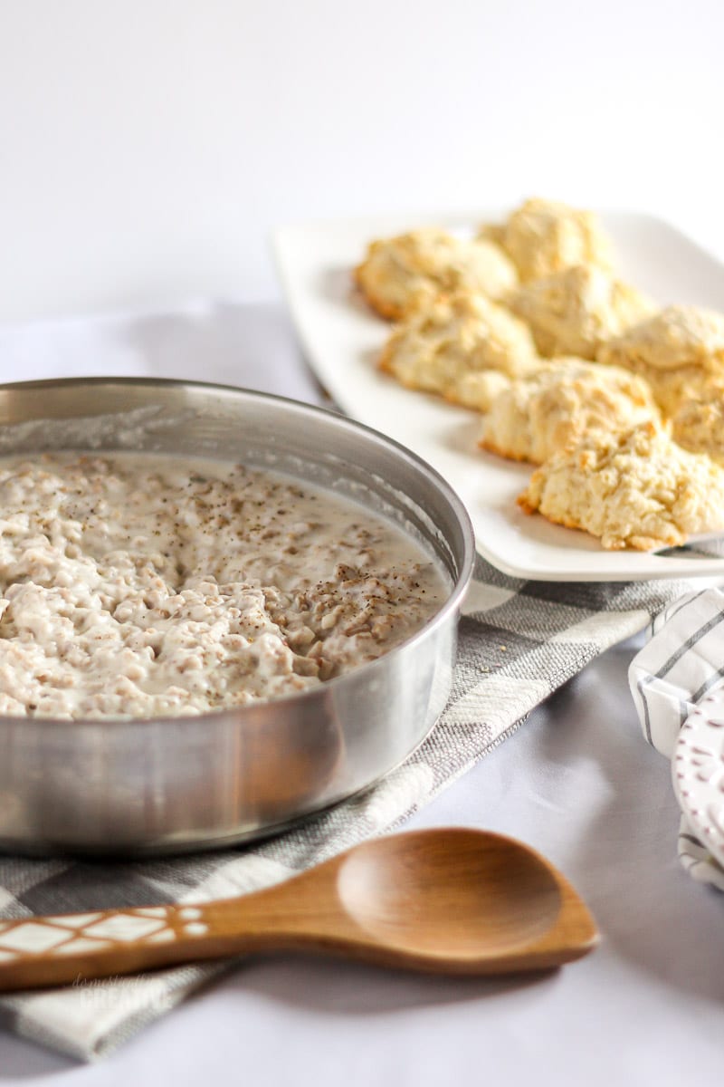 sausage gravy ready to be dished up