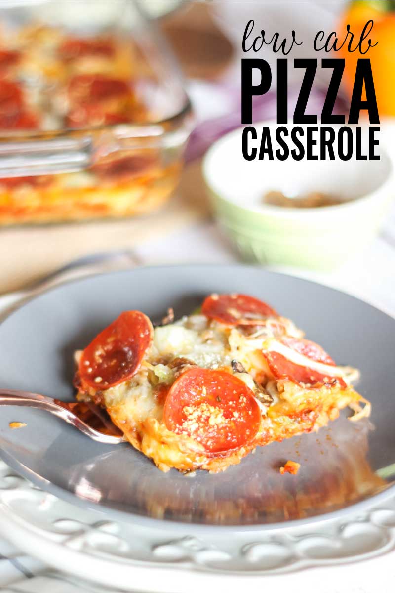 Low Carb Pizza Casserole simple pin image 
