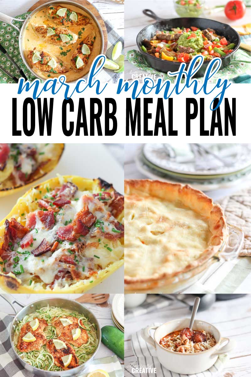 Low Carb menu for march dinner collage