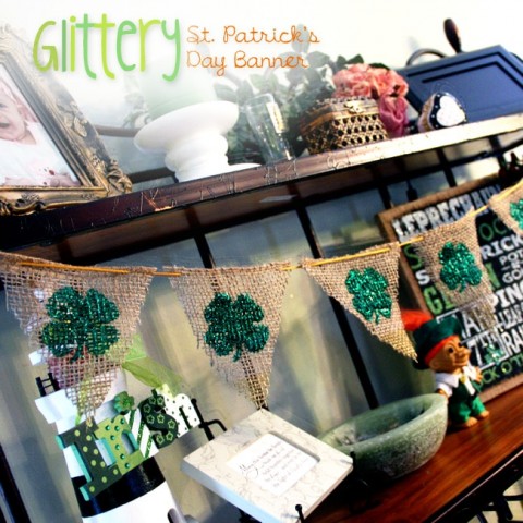 Image for Glittery St. Patrick&rsquo;s Day Banner