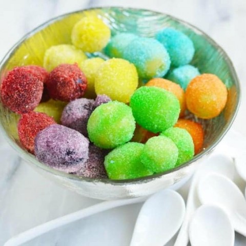 Image for Rainbow Jello Frosted Grapes Recipe! Gluten-free treat