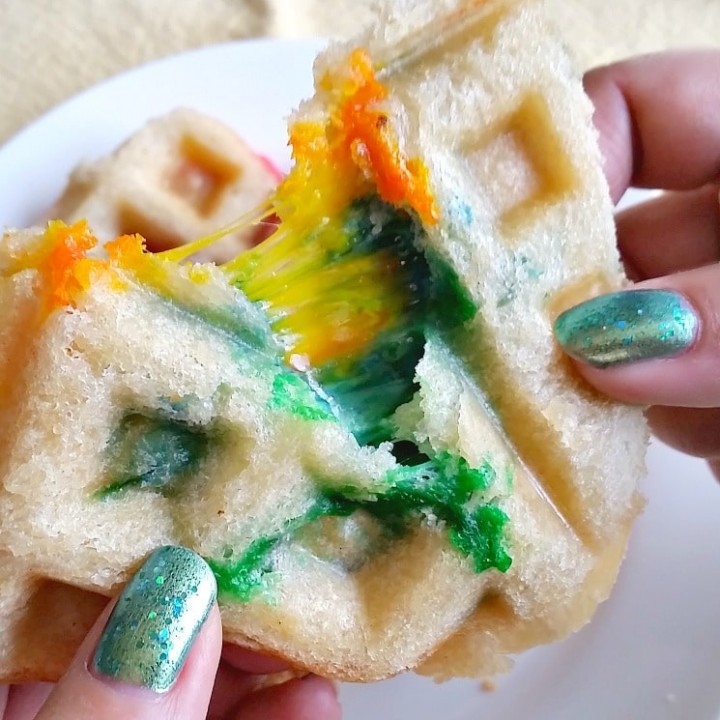Image for Rainbow Grilled Cheese Waffleich - St. Patrick's Day Lunch