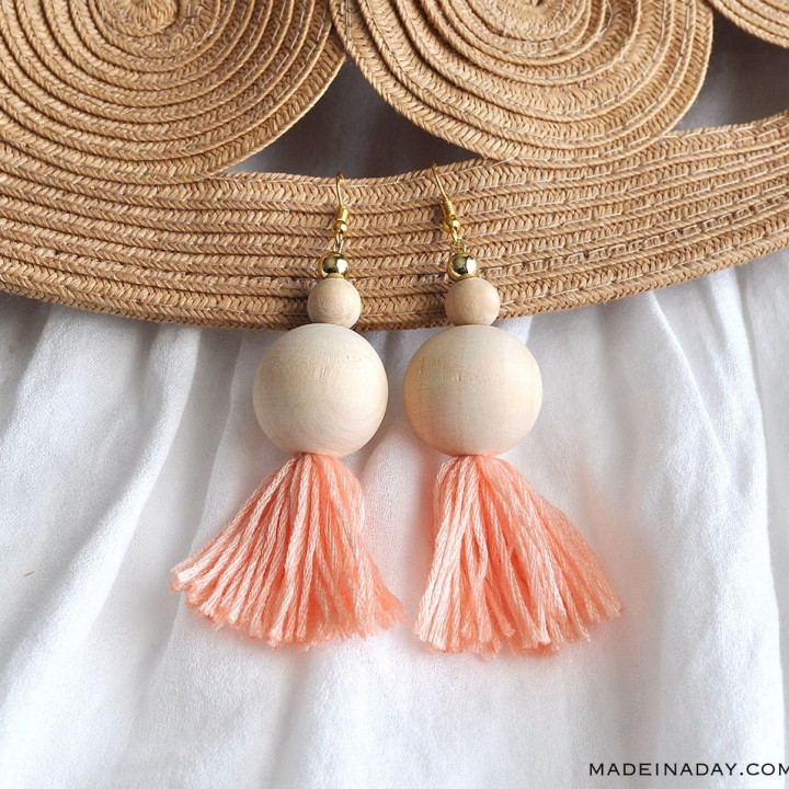 Image for How to Make a Wood Bead Tassel Hoop Necklace