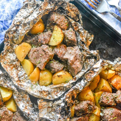 Image for Grilled Butter Garlic Steak & Potato Foil Pack Dinner