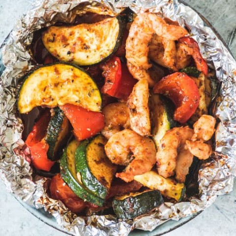 Image for Shrimp Foil Packets With Zucchini {Keto, Low Carb, Paleo, Gluten-Free}