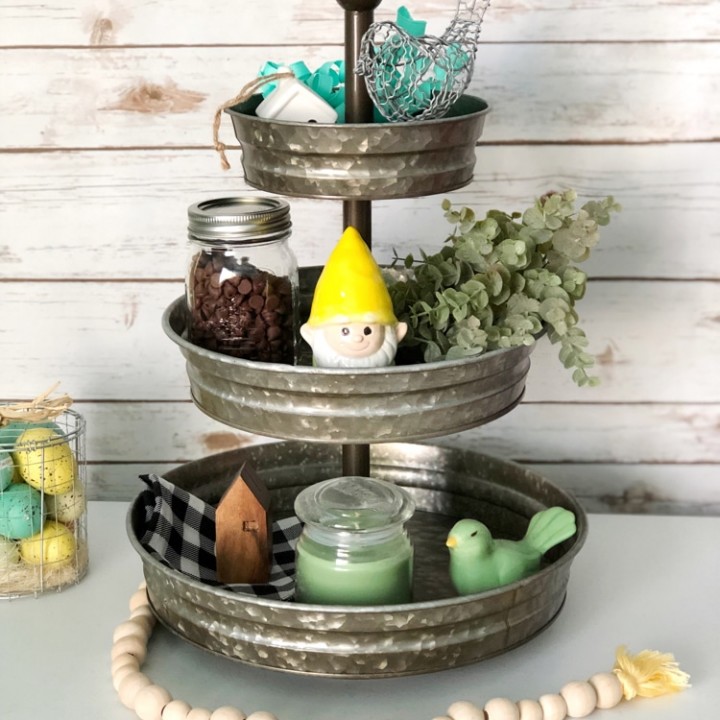 Image for Garden Gnome Spring Tiered Tray