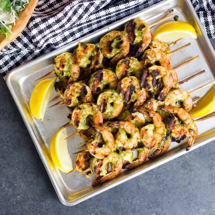 Image for Grilled Pesto Shrimp Skewers Recipe