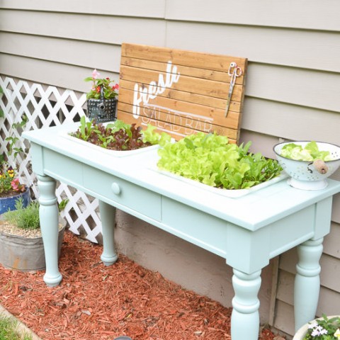 Image for DIY Raised Garden Bed (from an old sofa table!)