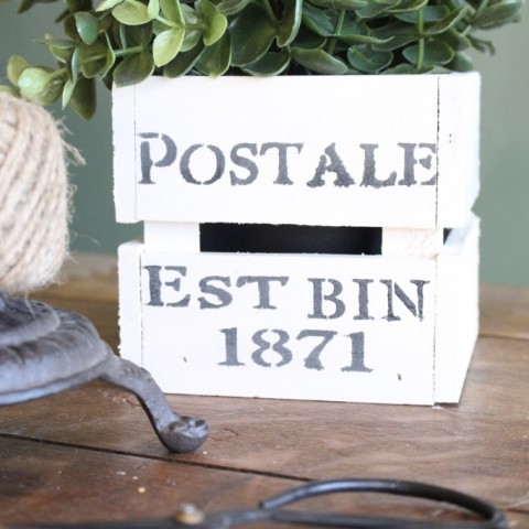 Image for Stenciled Wood Plant Holder