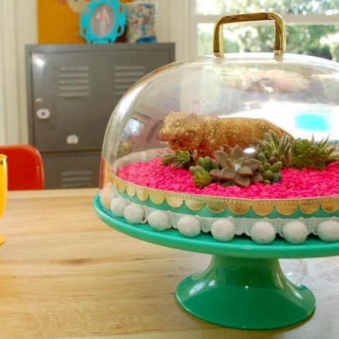 Image for The Kind of DIY Cake Stand Terrarium That Kitschy Dreams Are Made Of