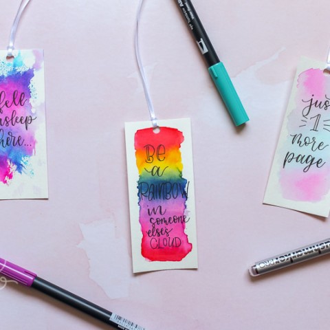 Image for DIY Hand Lettered Watercolor Bookmarks
