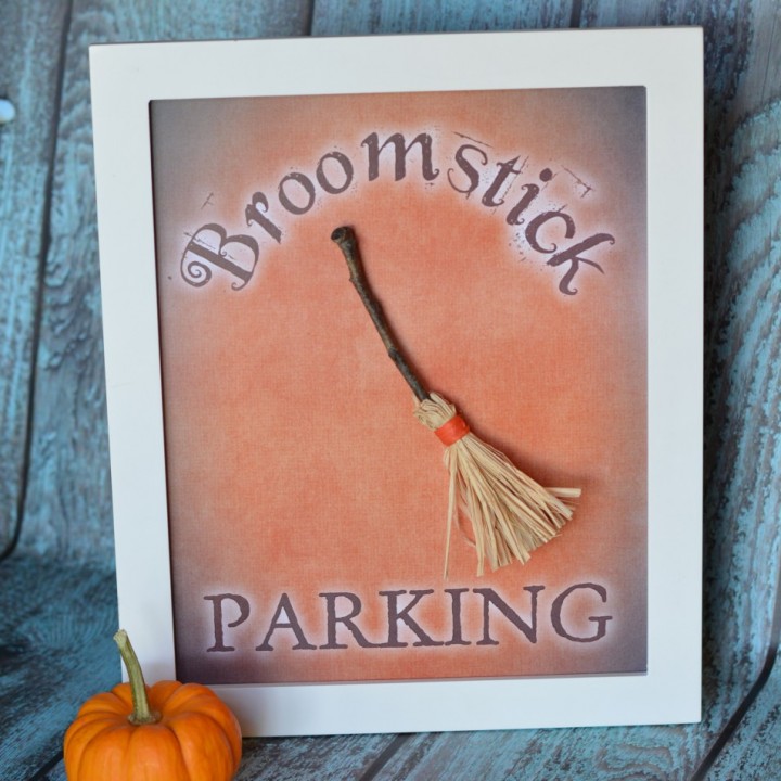 Image for Broomstick Parking Halloween Printable Decor