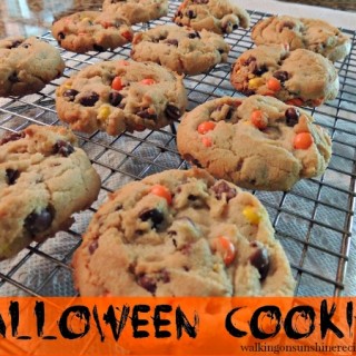 Image for Halloween Cookies with Colorful Candy Pieces and a Gift Jar Idea