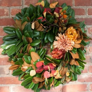 Image for Magnolia Wreath Styled for Fall