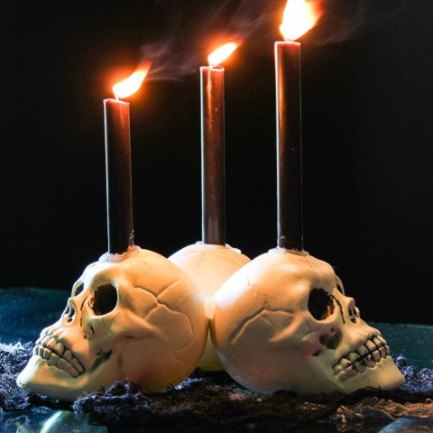 Image for Easy DIY Dollar Tree Skull Candle Holder