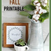 Image for Free Printable Wall Art – “Thankful” Fall Printable