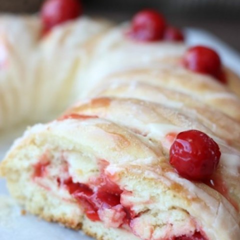 Image for Candy Cane Braided Bread Recipe With Cherry Filling