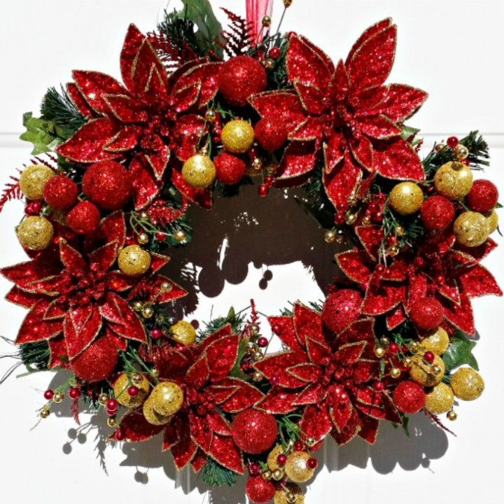Image for Poinsettia Christmas Wreath Tutorial