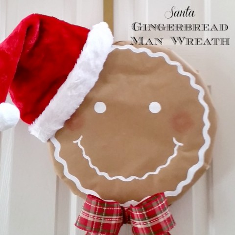 Image for How to Make a Simple Santa Gingerbread Man Wreath