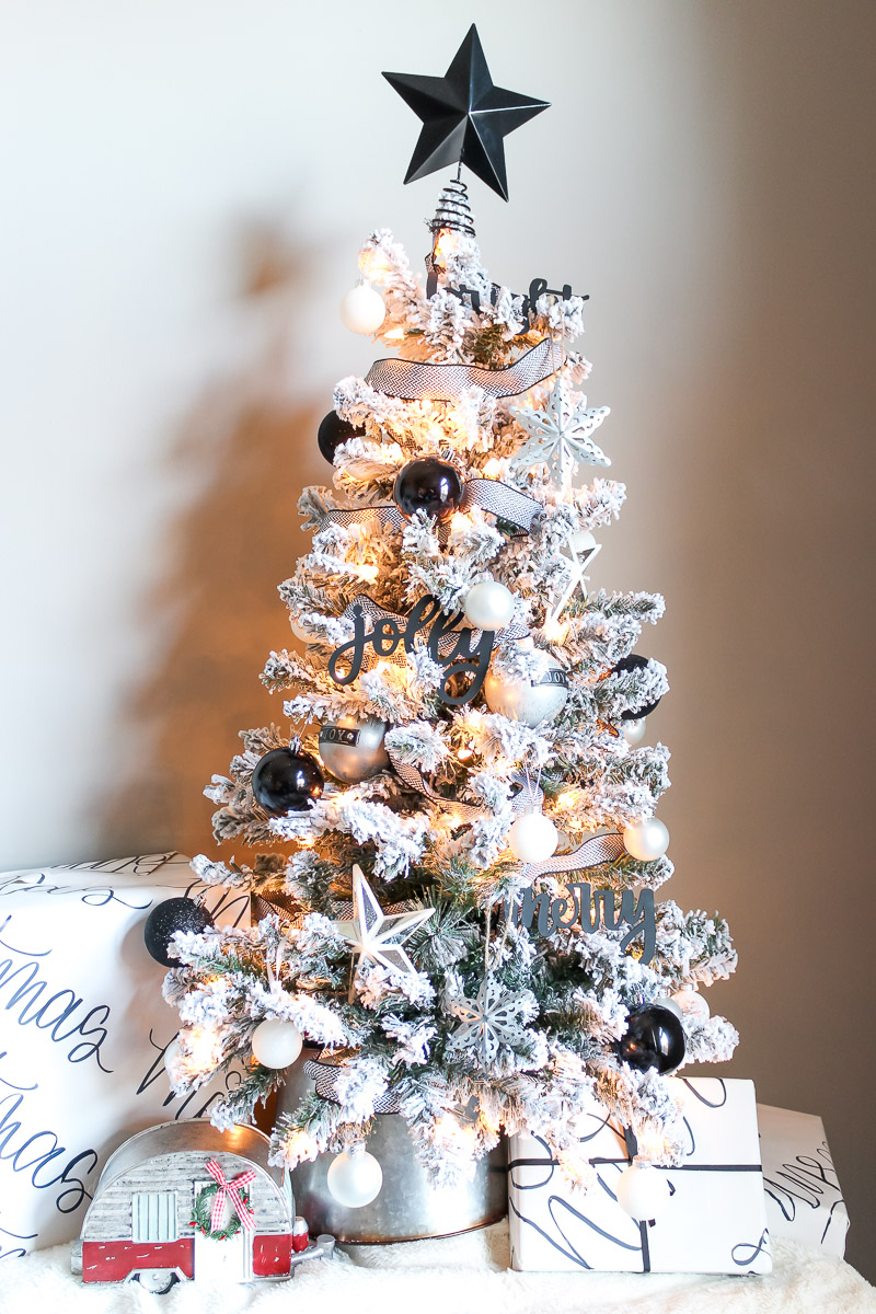 Black and White Christmas Tree - Domestically Creative