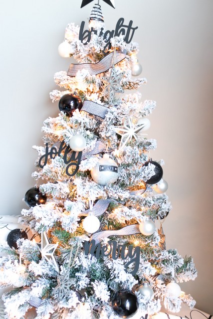 Black And White Christmas Tree - Domestically Creative