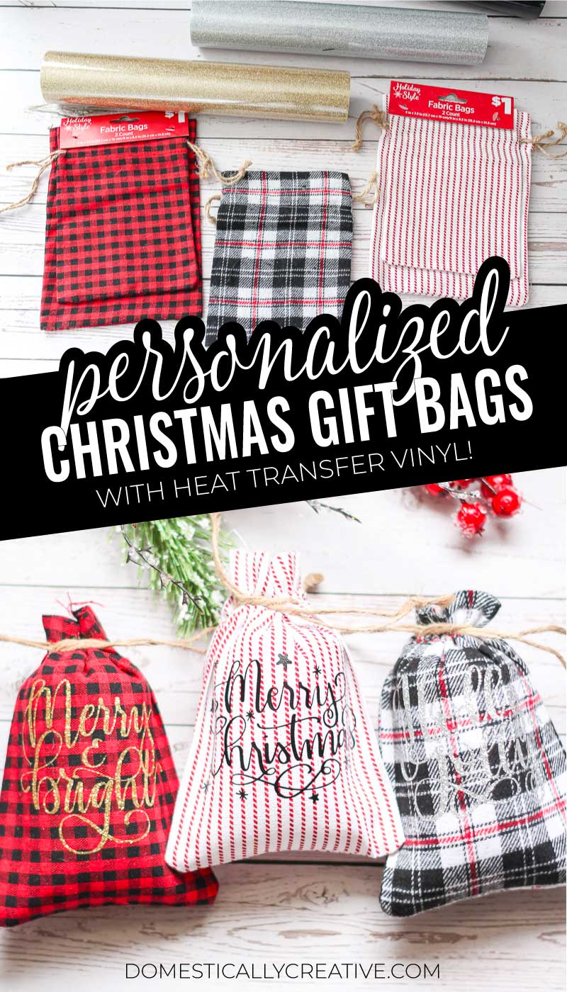 DIY Christmas Gift Bags with HTV - Domestically Creative